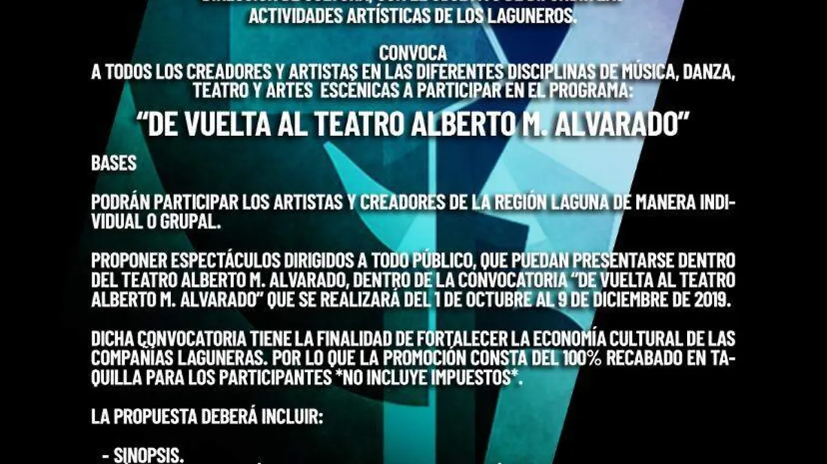 15 Convocan a artistas locales a